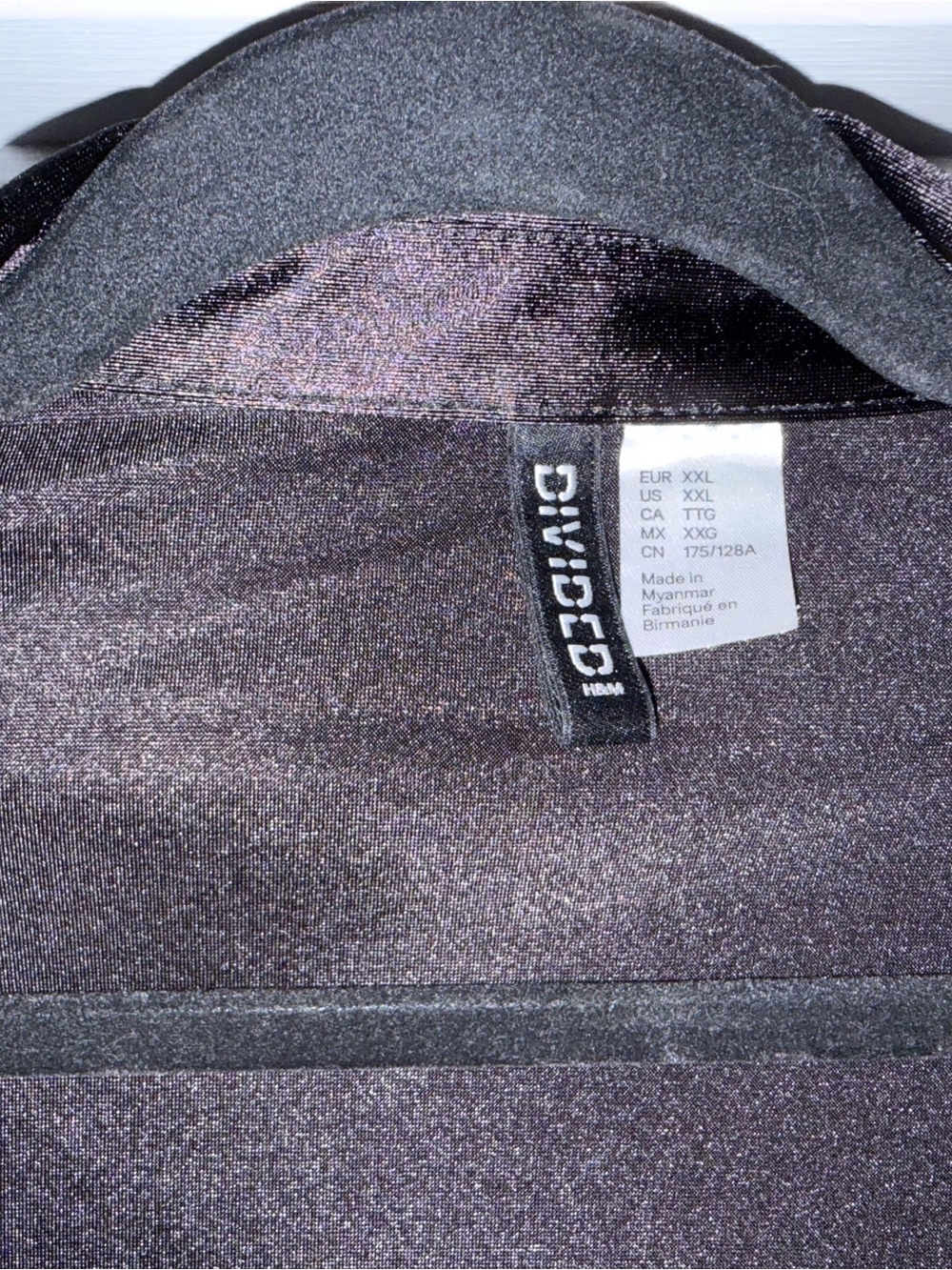 Women's Black Satin Cropped Button Up - Picture 3 of 3